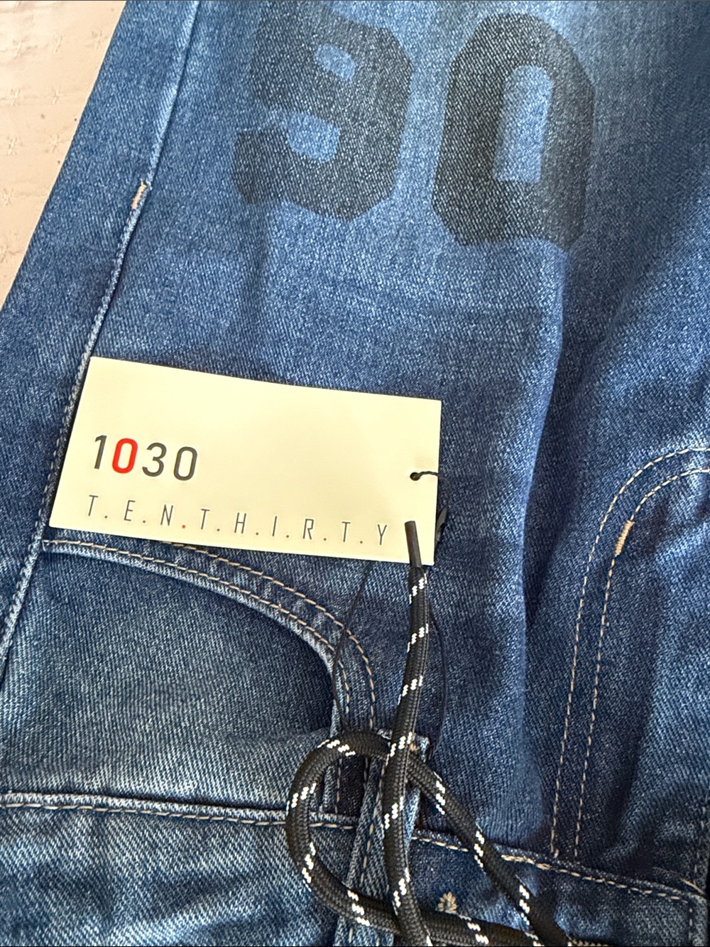 1030 TEN THIRTY Wide Leg Blue Jeans "Baggy & Low Rise" 0/24 ❤️ - Picture 6 of 10